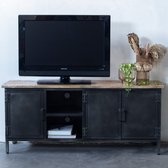 Tv-meubel Mangohouten Blad - Metalen Onderstel - 140cm - Kast Dexter - Giga Meubel