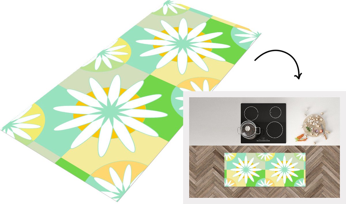 KitchenYeah Keukenloper - Loper keuken - Bloemen - Zomer - Patronen - Keukenloper vinyl Multicolor