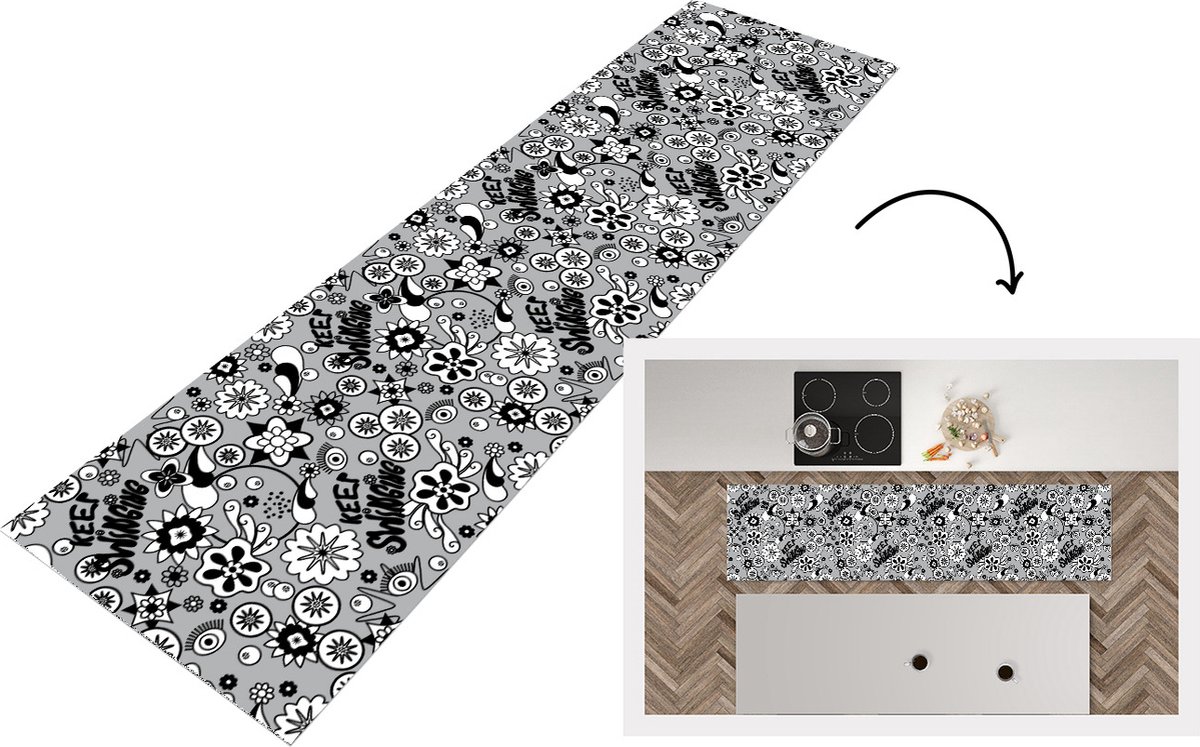 Keukenloper - Loper keuken - Bloemen - Patronen - Quotes - 240x60 cm - Keukenloper vinyl