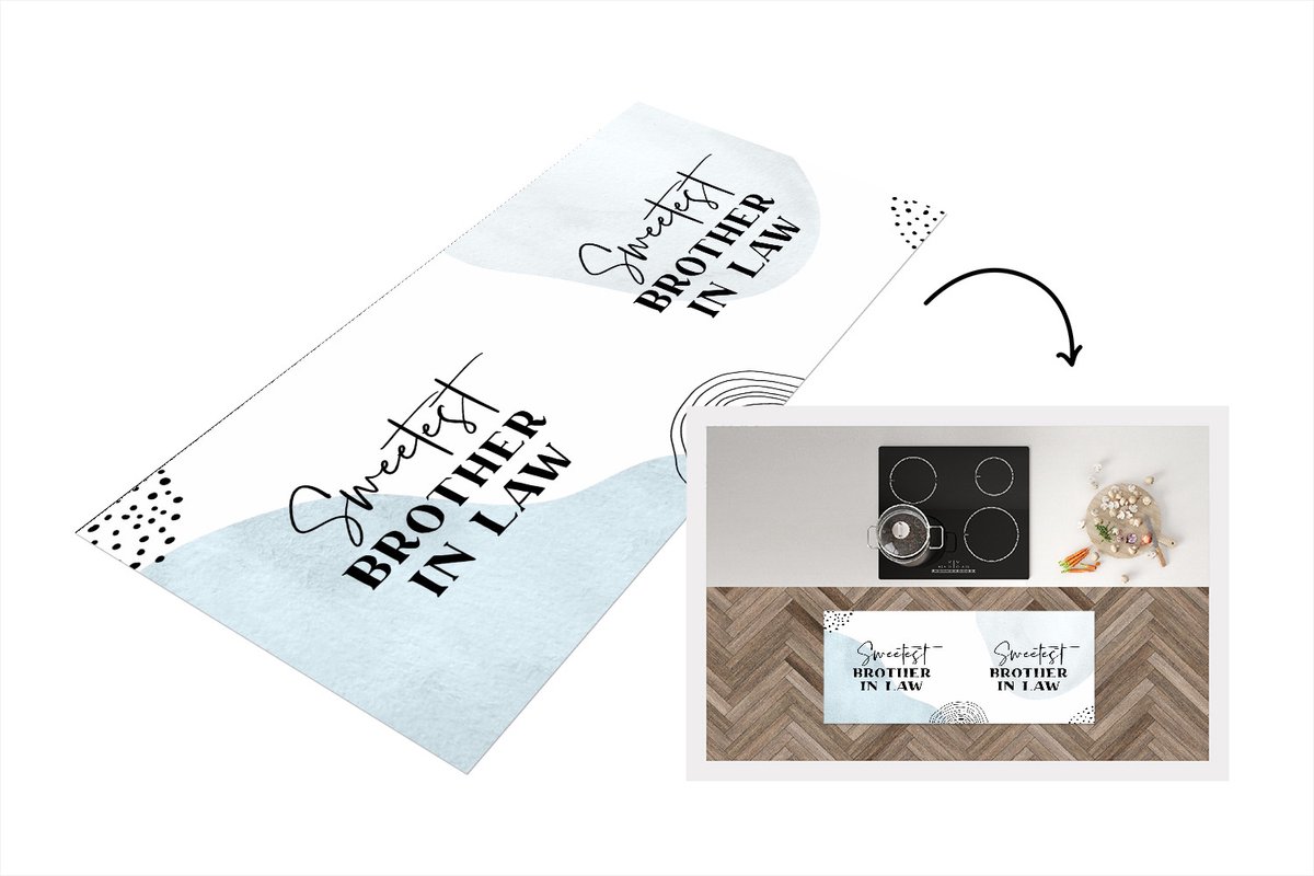 KitchenYeah Keukenloper - Loper keuken - Quotes - Brother - Liefde - Brother in law - 120x50 cm - Keukenloper vinyl Multicolor