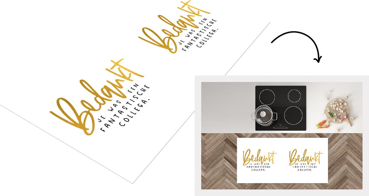KitchenYeah Keukenloper - Loper keuken - Afscheid collega - Bedankt - Quotes - 120x60 cm - Keukenloper vinyl Multicolor