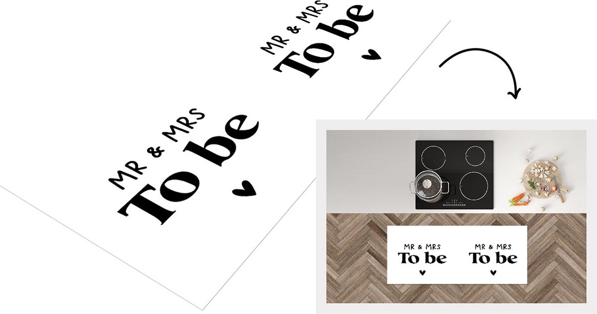 KitchenYeah Keukenloper - Loper keuken - Quotes - Spreuken - 'Mr & Mrs to be' - Trouwen - 120x50 cm - Keukenloper vinyl Multicolor