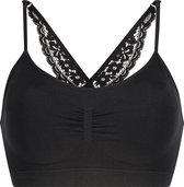 Hunkemöller Dames Lingerie Naadloze bralette Rose - Zwart - maat L