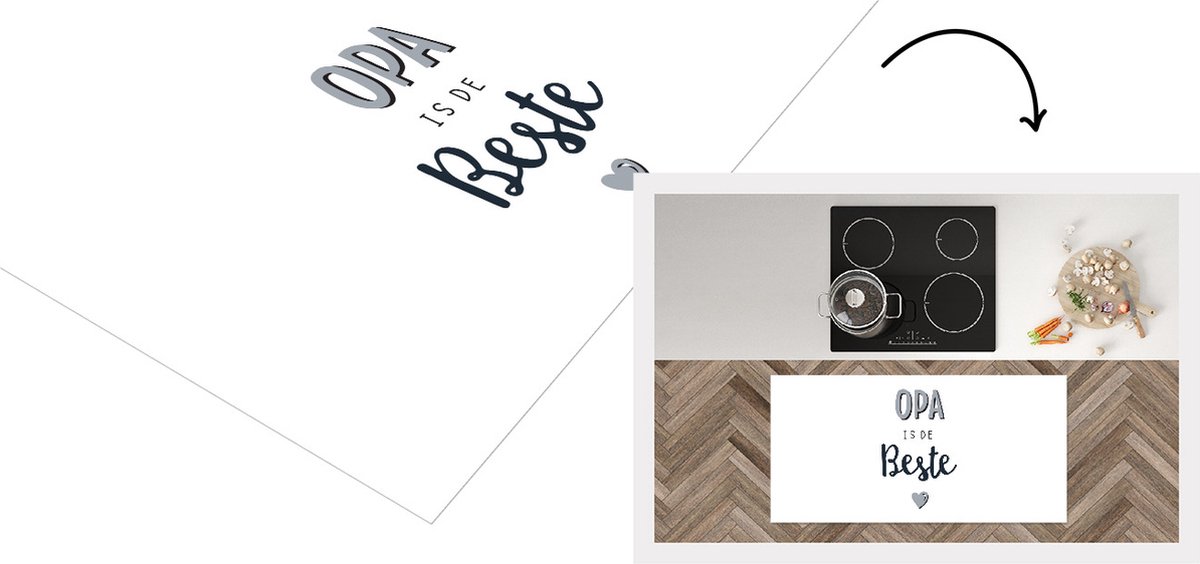 KitchenYeah Keukenloper - Loper keuken - Vaderdag geschenk - Quote - Opa - Spreuken - Opa is de beste - 120x60 cm - Keukenloper vinyl Multicolor