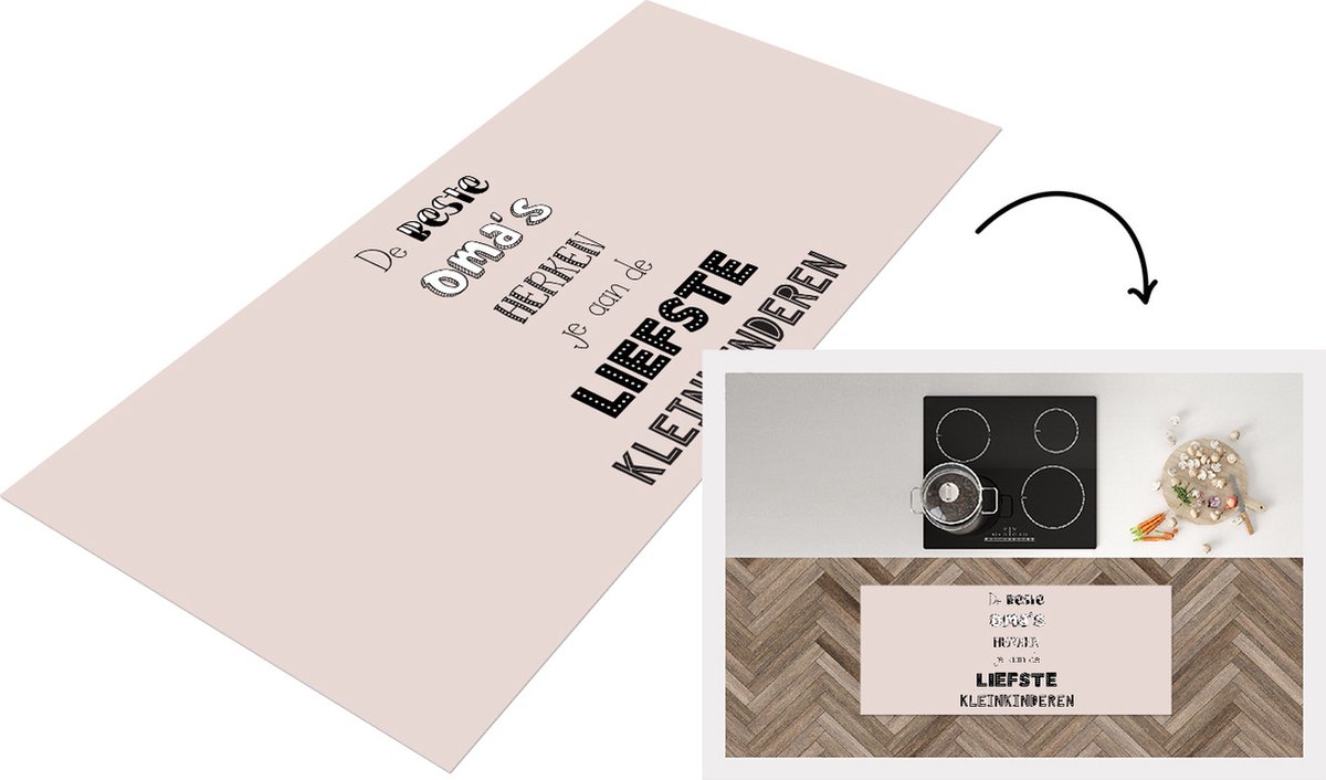 KitchenYeah Keukenloper - Loper keuken - De beste oma's herken je aan de liefstekinderen - Spreuken - Quotes - Oma - 120x50 cm - Keukenloper vinyl Multicolor