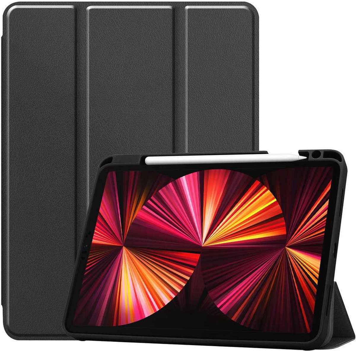 Just in Case Smart Tri-Fold kunstleder hoes voor iPad Pro 11 (2018 2020 2021) - zwart