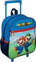 Super Mario thema trolley/reistas rugzak koffertje 28 cm voor kinderen - Weekendtasje voor kinderen