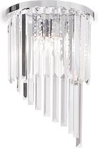 Ideal Lux Carlton - Wandlamp Modern - Chroom - H:45cm  - E14 - Voor Binnen - Metaal - Wandlampen - Slaapkamer - Woonkamer