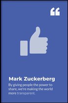 Walljar - Mark Zuckerberg - Muurdecoratie - Poster met lijst