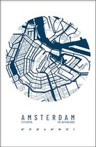 Walljar - Stadskaart Amsterdam Centrum IV - Muurdecoratie - Poster met lijst