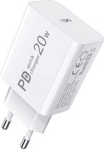 20 W USB-C lichtnetadapter,  20 watt USB C-oplader compatibel voor iPhone 13/13 Mini/13 Pro/13 Pro Max/12/12 Pro Max/SE/11, Pixel, Galaxy S20 S10 S9, iPad Mini/Pro