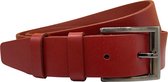 Riem - Rood - Echt Leer - Riem Dames - 3.5 cm breed - Riem Heren - Totale lengte Riem 110 cm - Taille maat 90 cm