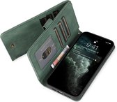 Mobiq - Zacht Leren iPhone 13 Mini Wallet Hoesje - groen