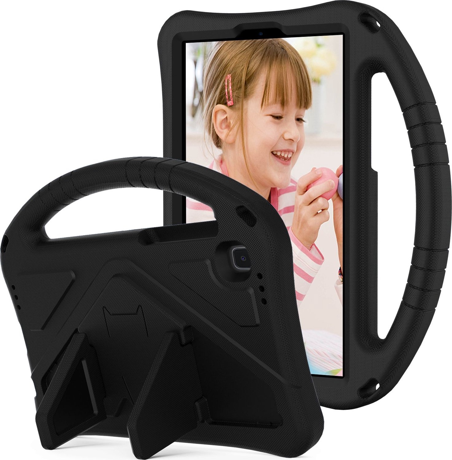 Mobigear AeroArmor Tablethoes geschikt voor Samsung Galaxy Tab A7 Lite Kinder Tablethoes met Handvat - Zwart