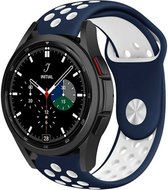 Strap-it Samsung Galaxy Watch 4 Classic 46mm sport band - blauw/wit