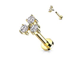 Cluster CZ Triangle 1.2X6 - goud - LMPiercings