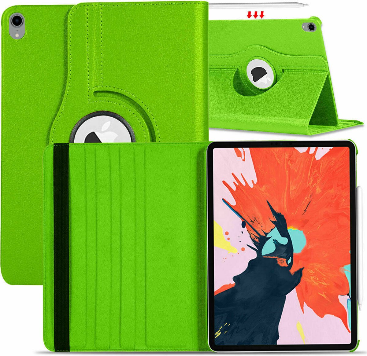 iPad Air 2022 Hoes 360 Graden Draaibare Groen iPad Air 5 hoes