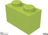 Lego Bouwsteen 1 x 2, 3004 Lime 100 stuks