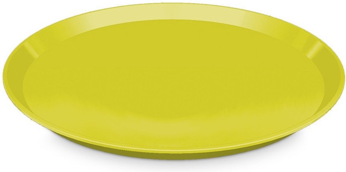 Dienblad - groen - kunststof - D34x2 cm - rond - serveerblad - kopjes/glazen