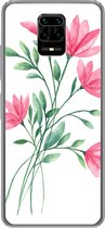 Geschikt voor Xiaomi Redmi Note 10 Lite hoesje - Bloemen - Waterverf - Roze - Siliconen Telefoonhoesje