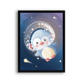 Schilderij  Pinguin in de ruimte / space / Dieren / 50x40cm