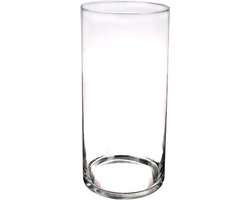Bellatio Decorations Bloemenvaas basic - glas - H60 x D19 cm - Transparant - Vazen/vaas - Boeketvaas