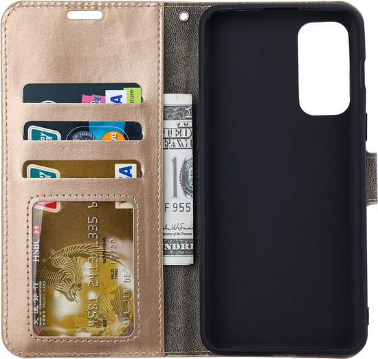 Samsung Galaxy A53 Bookcase Goud - étui portefeuille avec 2 protections d'écran en Glas - ZT Accessoires