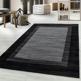 Tapis de salon Shaggy Modèle avec bordure Tapis Design Noir