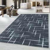 Woonkamer design vloerkleed Laagpolig vloerkleed Rasterpatroon Zacht pool Grijs