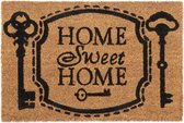 Relaxdays Deurmat kokos - voetmat Home Sweet Home - kokosmat - sleutels - 40 x 60 cm