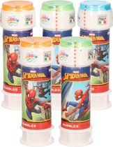 6x Spiderman bellenblaas flesjes met spelletje 60 ml voor kinderen - Uitdeelspeelgoed - Grabbelton speelgoed