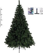 Kunst kerstboom Imperial Pine 120 cm met gekleurde verlichting - Kerstboompje met lampjes - Kerstversiering/decoratie