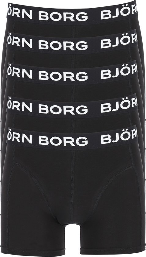 Björn Borg boxershorts Essential (5-pack) - heren boxers normale lengte - zwart - Maat: S