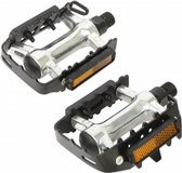 platformpedalen MTB 11 cm metaal chroom/zwart 2 stuks