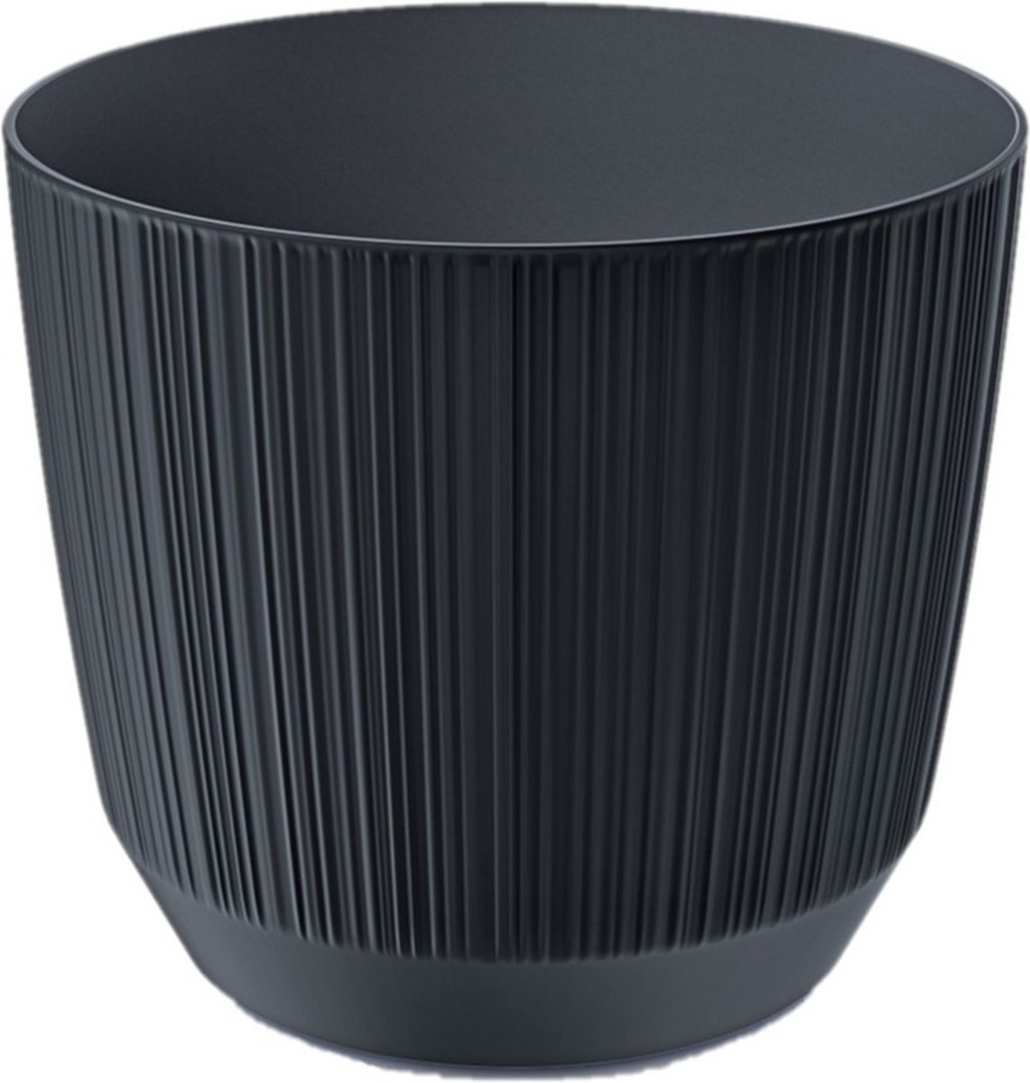 Prosperplast Plantenpot - stripe - antraciet grijs - kunststof - D13xH11 cm - voor binnen/buiten