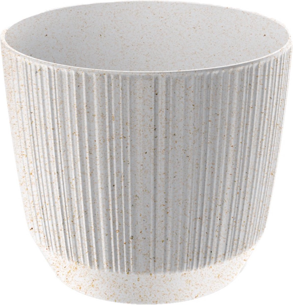 Prosperplast Plantenpot Eco - stripe - wit - kunststof - D17xH15 cm - voor binnen/buiten
