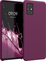 kwmobile telefoonhoesje geschikt voor Samsung Galaxy A51 - Hoesje met siliconen coating - Smartphone case in bordeaux-violet