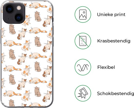 Coque iPhone 13 - Motif - Chat - Chaton - Coque de téléphone en Siliconen -