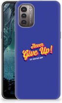 Smartphone hoesje Nokia G21 | G11 Backcase Siliconen Hoesje Never Give Up