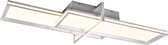 LED Plafondlamp - Torna Carlos - 34W - Warm Wit 3000K - Dimbaar - Vierkant - Geborsteld Zilver - Aluminium