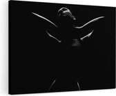 Artaza Canvas Schilderij Naakte Vrouwen Lichaam - Erotiek - Zwart Wit - 120x80 - Groot - Foto Op Canvas - Wanddecoratie Woonkamer