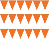 12x stuks oranje vlaggenlijn slinger 5 meter - EK/WK - Koningsdag oranje supporter artikelen