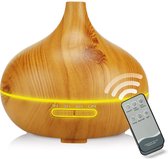 Aroma Diffuser - 500ML - Aroma Therapie - Luchtbevochtiger – Light Wood Grain – Licht houtkleurig – Mood Light