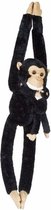 Pluche hangende chimpansee met baby knuffel 84 cm