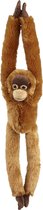 Pluche knuffel dieren hangende Orang Utan aapje 65 cm - Speelgoed apen knuffelbeesten - Leuk als cadeau