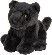 Pluche kleine zwarte panter knuffel van 15 cm - Dieren speelgoed knuffels cadeau - Panters Knuffeldieren