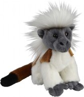 Pluche bruin/wit pinche aapje knuffel 18 cm - Katoentamarin apen knuffels - Speelgoed knuffeldieren/knuffelbeest voor kinderen