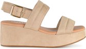 POSH by Poelman PARIS Dames Sandalen met plateauzool - Beige - Maat 36