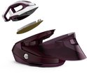 Tefal Pro Express Vision stoomgenerator uit elkaar gehaald, met strijkijzer, zoolplaat en waterreservoir.