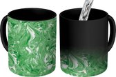 Magische Mok - Foto op Warmte Mokken - Marmer print - Verf - Groen - Patronen - Magic Mok - Beker - 350 ML - Uitdeelcadeautjes